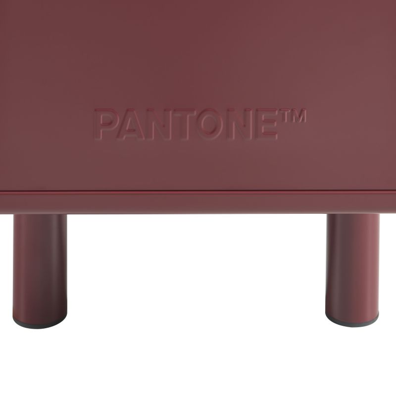 Buffet PANTONE métal bordeaux 3 portes 160cm