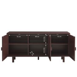 Buffet PANTONE métal marron chocolat 3 portes 160cm