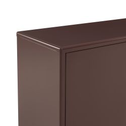 Buffet PANTONE métal marron chocolat 3 portes 160cm