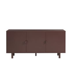 Buffet PANTONE métal marron chocolat 3 portes 160cm