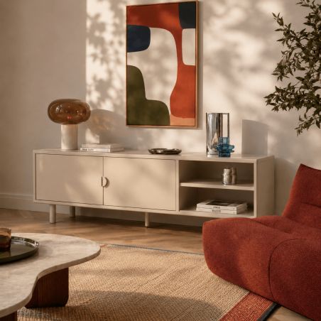 Meuble TV PANTONE métal beige tofu 180cm