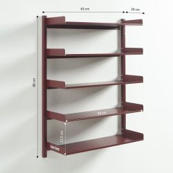 Etagère murale PANTONE métal bordeaux h80cm