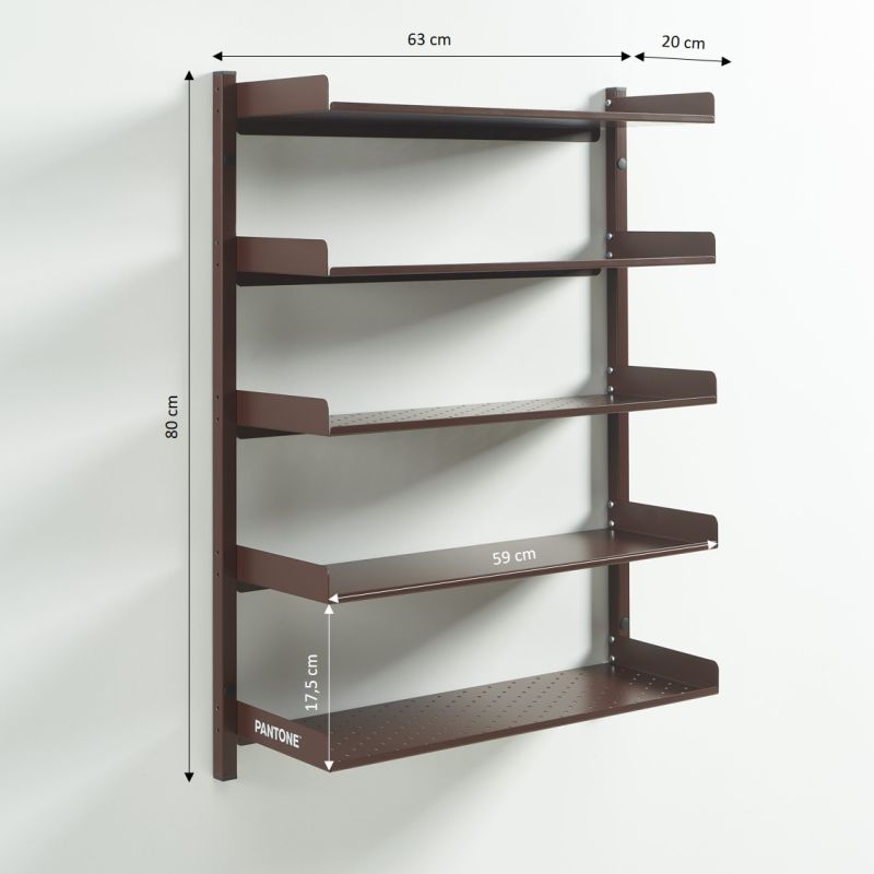 Etagère murale PANTONE métal marron chocolat h80cm