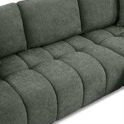 Canapé d'angle gauche fixe KEREA 4 places tissu chenille vert