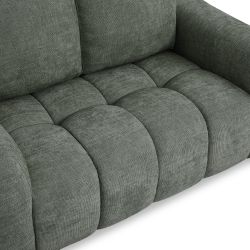 Canapé droit fixe KEREA 2 places tissu chenille vert