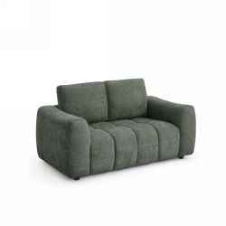 Canapé droit fixe KEREA 2 places tissu chenille vert