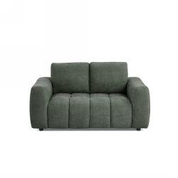 Canapé droit fixe KEREA 2 places tissu chenille vert