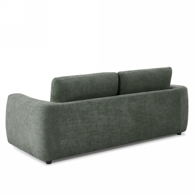 Canapé droit fixe KEREA 3 places tissu chenille vert