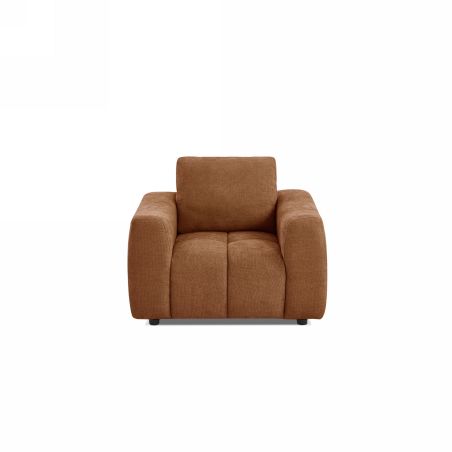 Fauteuil fixe KEREA 1 place tissu chenille terracotta