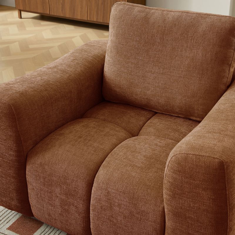 Fauteuil fixe KEREA 1 place tissu chenille terracotta
