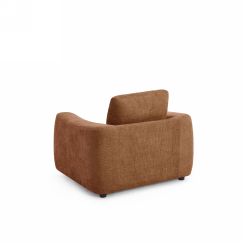 Fauteuil fixe KEREA 1 place tissu chenille terracotta