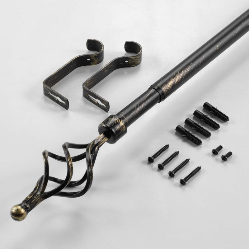 Tringle extensible TWISTY noir/doré, kit complet (120210 cm)