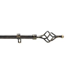 Tringle extensible TWISTY noir/doré, kit complet (210380 cm)