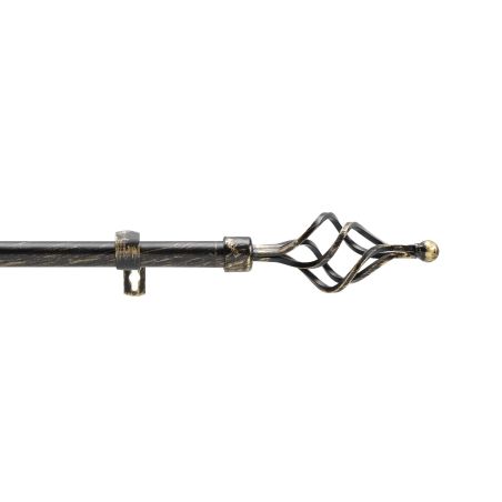 Tringle extensible TWISTY noir/doré, kit complet (210380 cm)