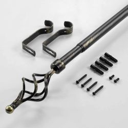 Tringle extensible TWISTY noir/doré, kit complet (210380 cm)