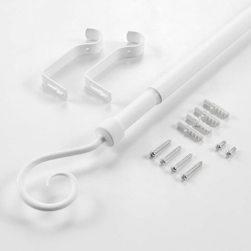 Tringle extensible ARABESQUE blanc, kit complet (120210 cm)