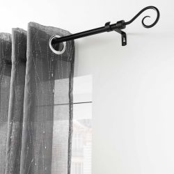 Tringle extensible ARABESQUE noir, kit complet (210380 cm)