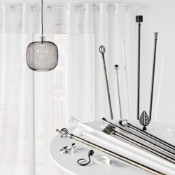 Tringle extensible ARABESQUE noir, kit complet (210380 cm)