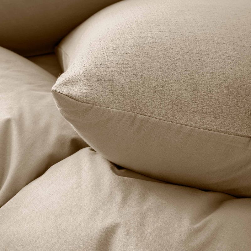 Parure de couette CLARA naturel 260x240 cm (taies d'oreillers + couette)