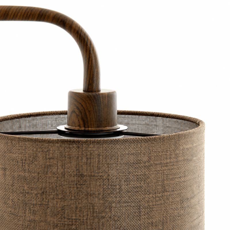 Lampadaire KELA bois foncé et abat jour marron 33,5x28x155 cm