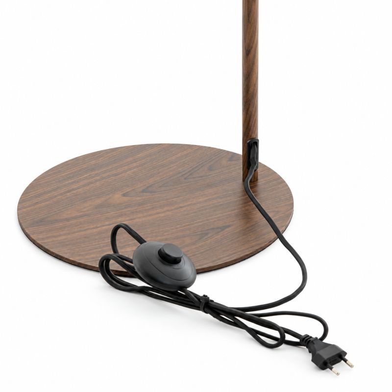 Lampadaire KELA bois foncé et abat jour marron 33,5x28x155 cm