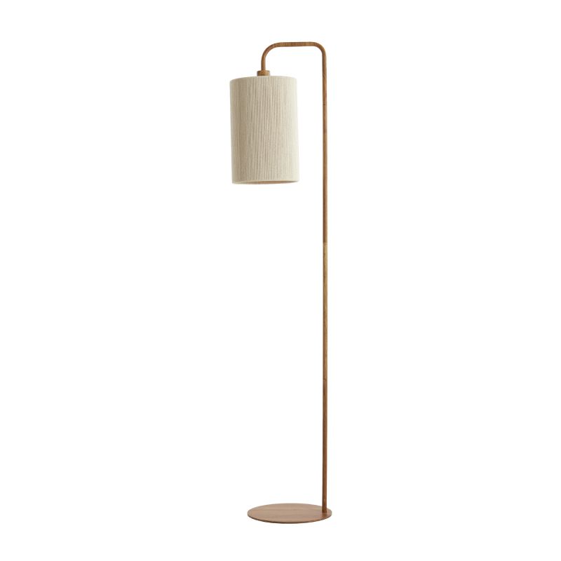 Lampadaire KELA bois et abat jour corde beige 33,5x28x155 cm