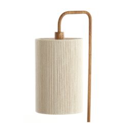 Lampadaire KELA bois et abat jour corde beige 33,5x28x155 cm
