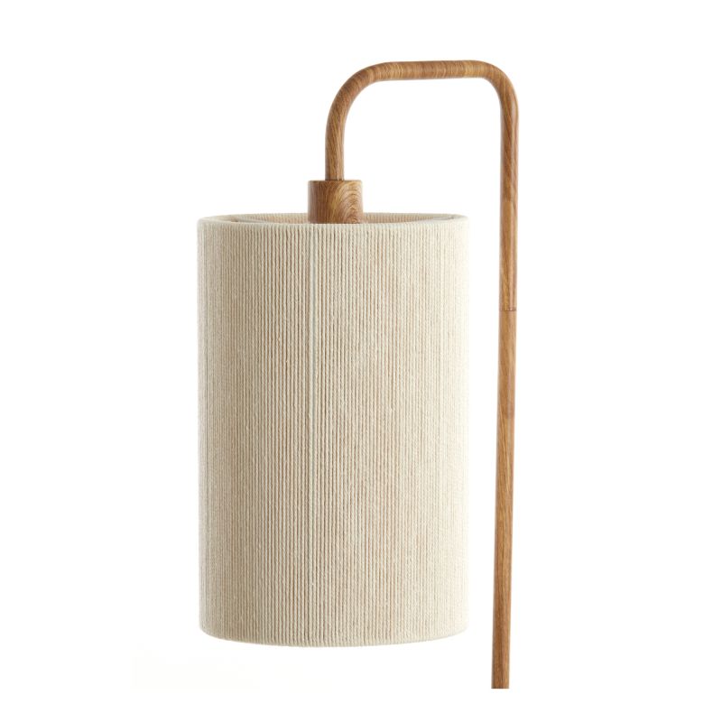 Lampadaire KELA bois et abat jour corde beige 33,5x28x155 cm