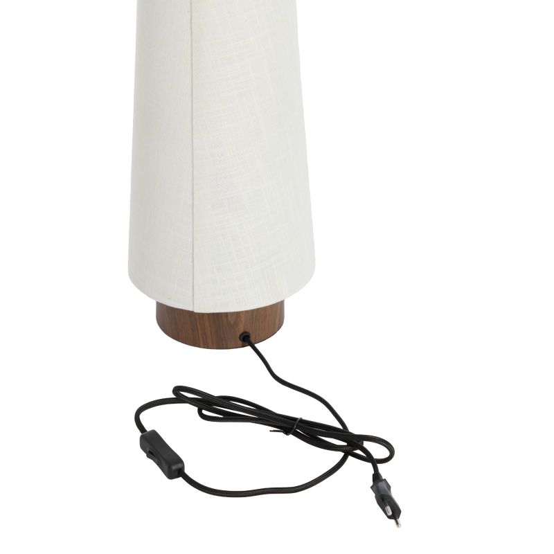 Lampe de table YUMI bois foncé et beige Ø15x42 cm