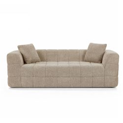 Canapé droit compressé JUPA 3 places tissu bouclette taupe