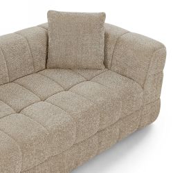 Canapé droit compressé JUPA 3 places tissu bouclette taupe