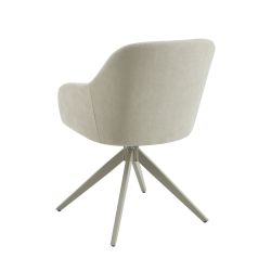 Lot de 2 chaises ELMA tissu beige et pieds métal beige