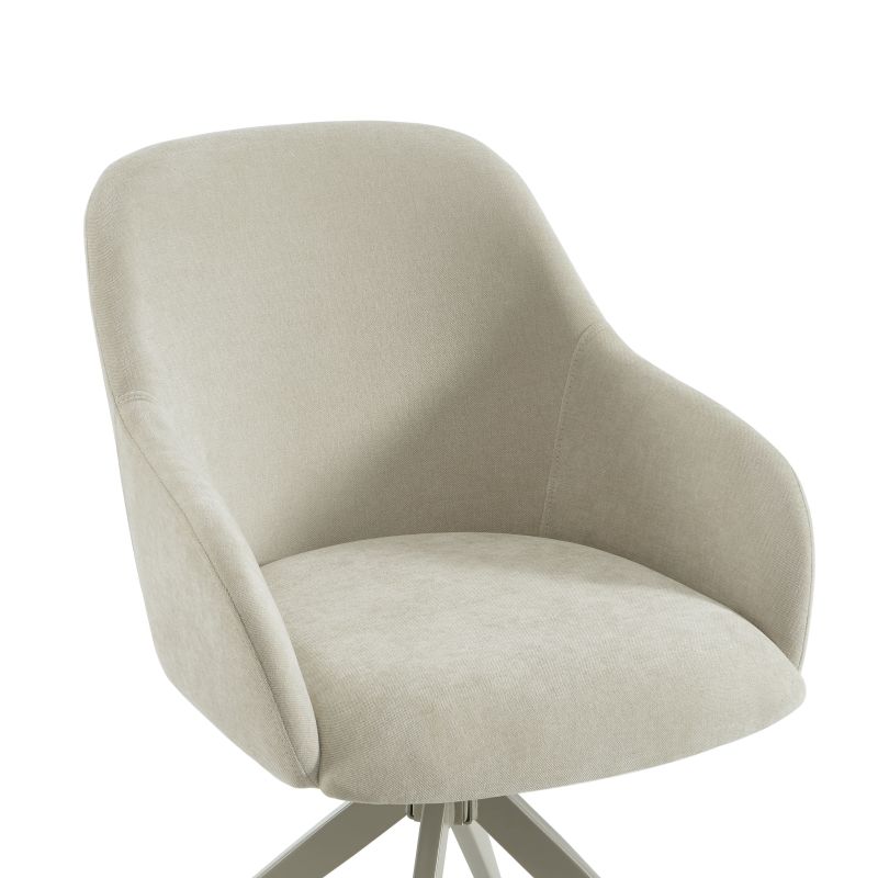 Lot de 2 chaises ELMA tissu beige et pieds métal beige