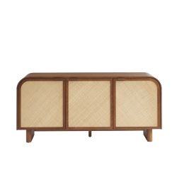 Buffet LUA placage frêne cannage 3 portes 165 cm