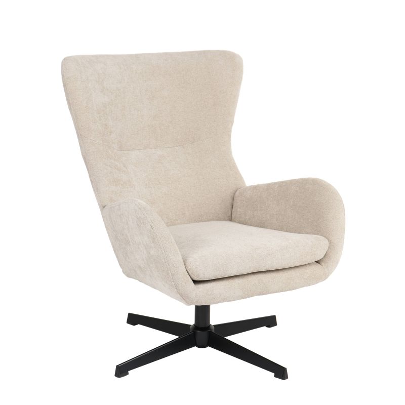 Fauteuil rotatif DACTYL 1 place tissu beige