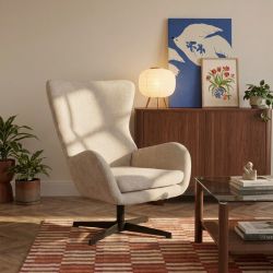 Fauteuil rotatif DACTYL 1 place tissu beige