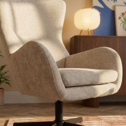 Fauteuil rotatif DACTYL 1 place tissu beige