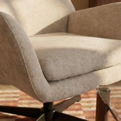 Fauteuil rotatif DACTYL 1 place tissu beige