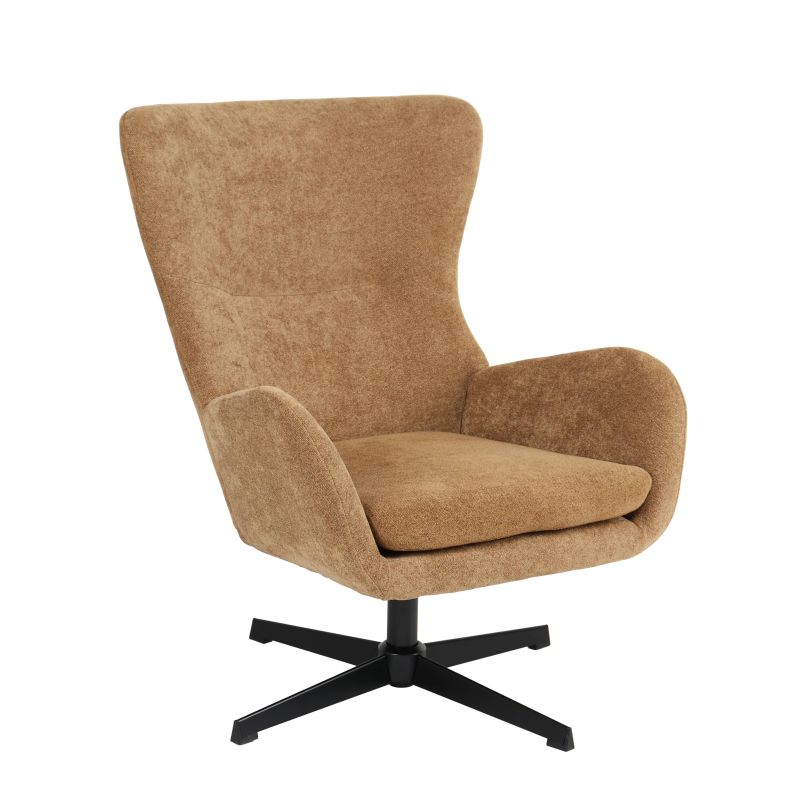 Fauteuil rotatif DACTYL 1 place tissu jaune moutarde