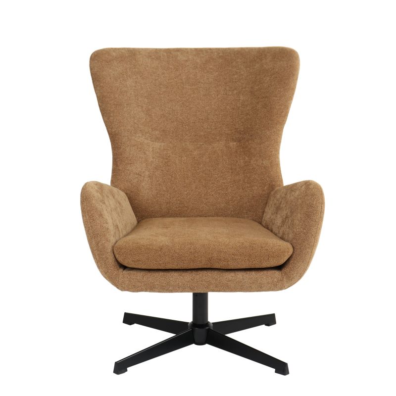 Fauteuil rotatif DACTYL 1 place tissu jaune moutarde