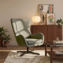 Fauteuil rotatif DACTYL 1 place tissu vert