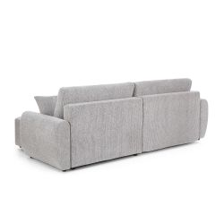 Canapé d'angle convertible et réversible DANA 4 places tissu chenille beige