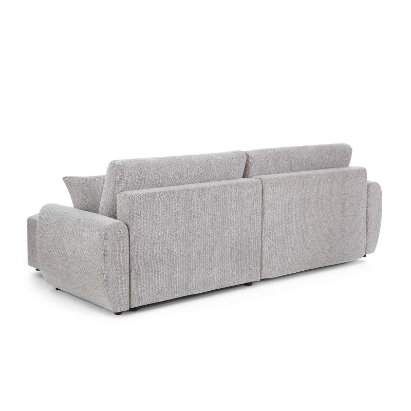 Canapé d'angle convertible et réversible DANA 4 places tissu chenille beige