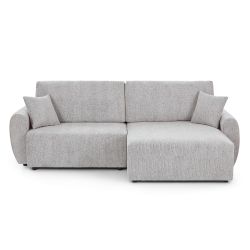 Canapé d'angle convertible et réversible DANA 4 places tissu chenille beige