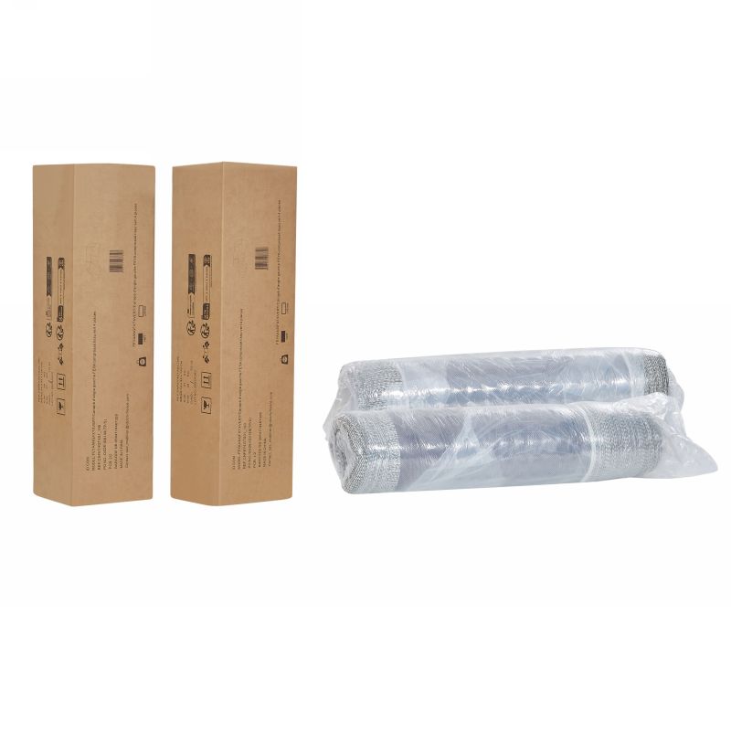 Canapé d'angle droit compressé FEYA 4 places tissu chenille vert
