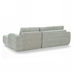 Canapé d'angle droit compressé FEYA 4 places tissu chenille vert