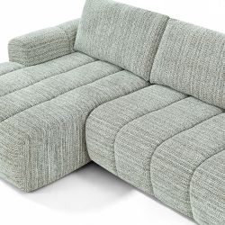 Canapé d'angle gauche compressé FEYA 4 places tissu chenille vert