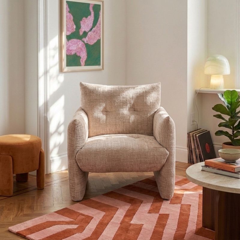 Fauteuil fixe GALATEA 1 place tissu beige