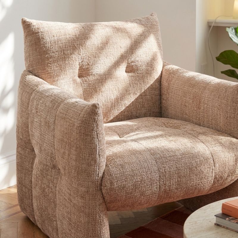 Fauteuil fixe GALATEA 1 place tissu beige