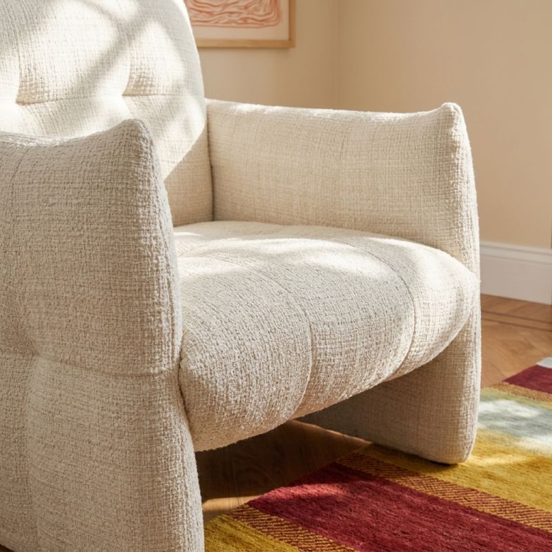 Fauteuil fixe GALATEA 1 place tissu crème
